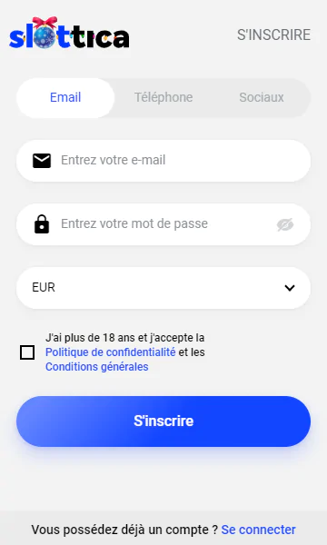 Casino Slottica login pour les joueurs français
